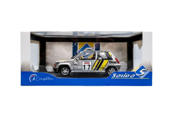 RENAULT 5 GT TURBO MK2 SILVER #17 A.OREILLE TOUR DE CORSE 1989 miniature 1/18 Solido vue dessous