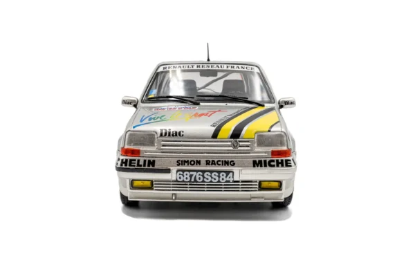 RENAULT 5 GT TURBO MK2 SILVER #17 A.OREILLE TOUR DE CORSE 1989 miniature 1/18 Solido vue de face