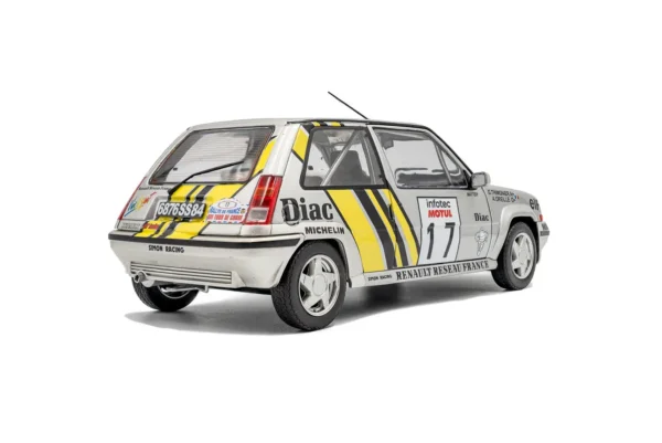 RENAULT 5 GT TURBO MK2 SILVER #17 A.OREILLE TOUR DE CORSE 1989 miniature 1/18 Solido vue arriere droite