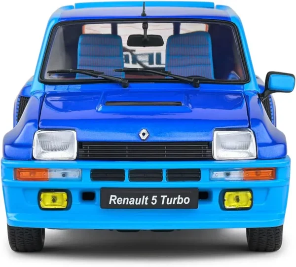 RENAULT 5 TURBO BLEU OLYMPE 1981 - 1/18 Solido RENAULT 5 TURBO BLEU OLYMPE 1981 miniature 1/18 Solido vue de face