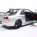 NISSAN SKYLINE GT-R (BNR34) WITH NISMO PARTS SILVER 1999 miniature 1/18 Solido collection