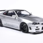NISSAN SKYLINE GT-R (BNR34) WITH NISMO PARTS SILVER 1999 miniature 1/18 Solido collection