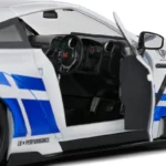 NISSAN GT-R (R35) W/ LIBERTY WALK BODY KIT 2.0 WHITE AND BLUE STRIPES 2024 miniature 1/18 Solido collection